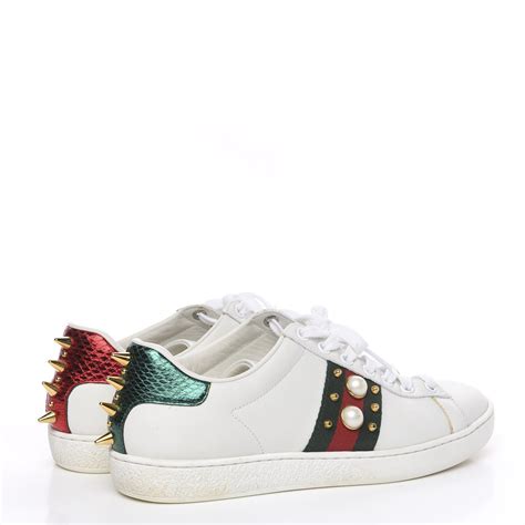 womens gucci shoes with pearls|Gucci ace sneakers on sale.